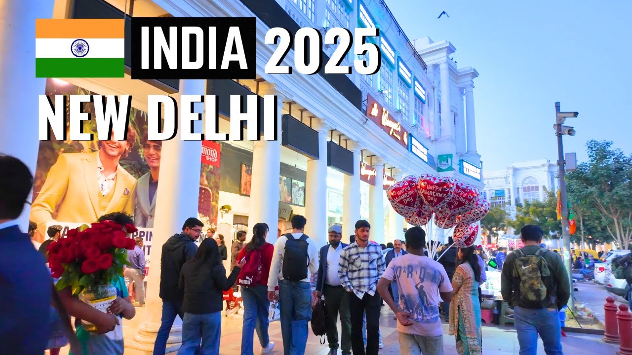 REAL New Delhi 2025 🇮🇳 - Connaught Place Walking Tour, Street Life & Caf&eacute;s (4K UHD)