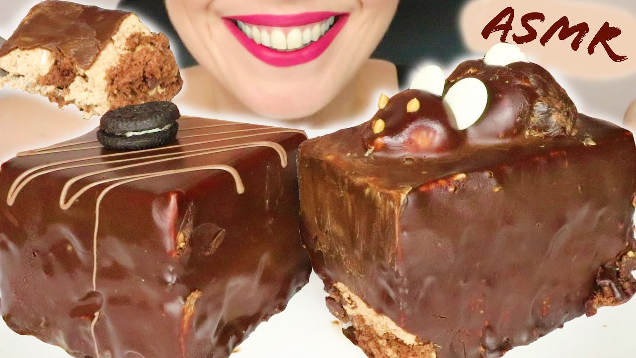 CHOCOLATE MOUSSE CAKES 🎂 | No Talking | ASMR Mukbang  - 먹방 | Real Eating Sounds