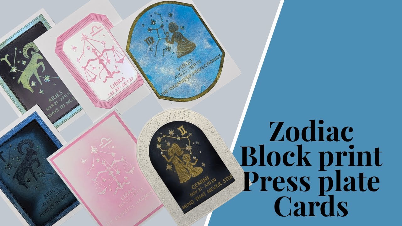 Zodiac Block Print press plate cards | Technique & Process