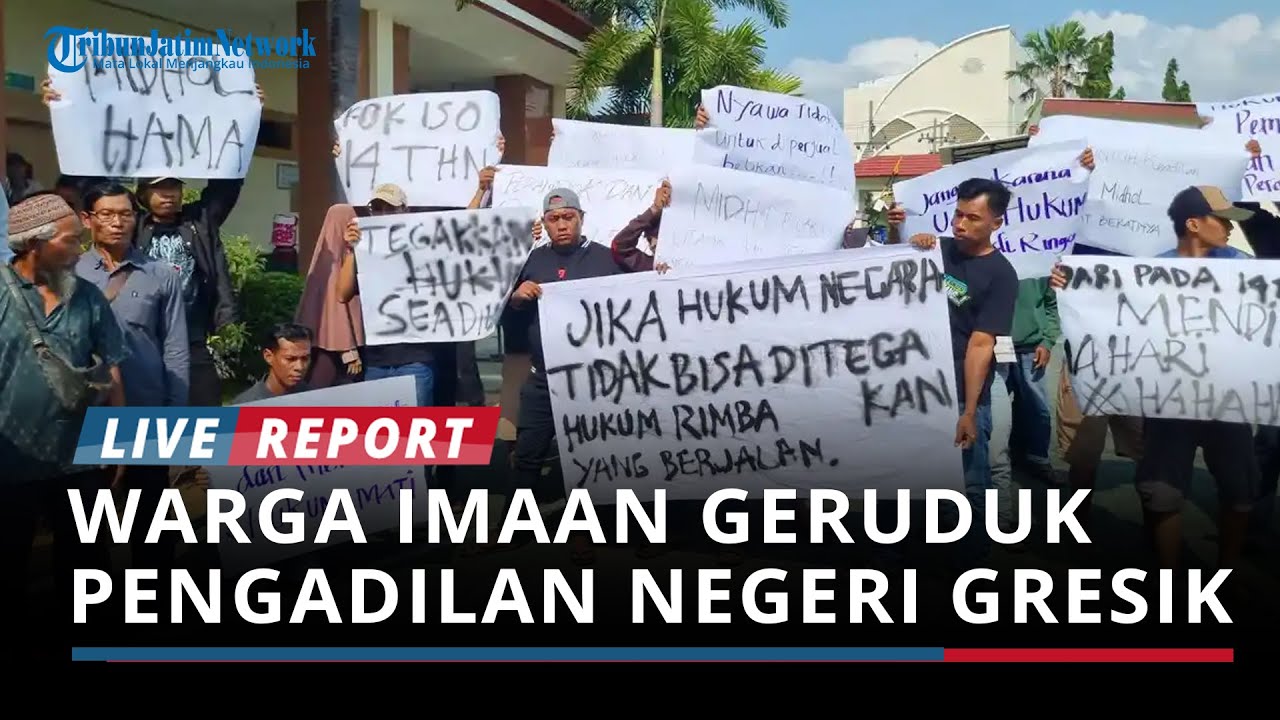 Minta Midhol Dihukum Mati,Warga Desa Imaan Kembali Geruduk Pengadilan Negeri Gresik