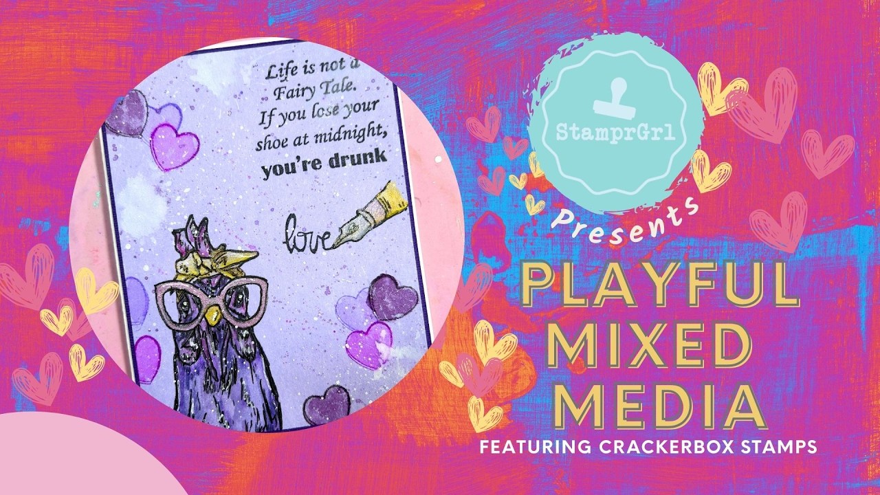 Игривое сочетание материалов: Purple Sass с использованием штампов @crackerboxstamps