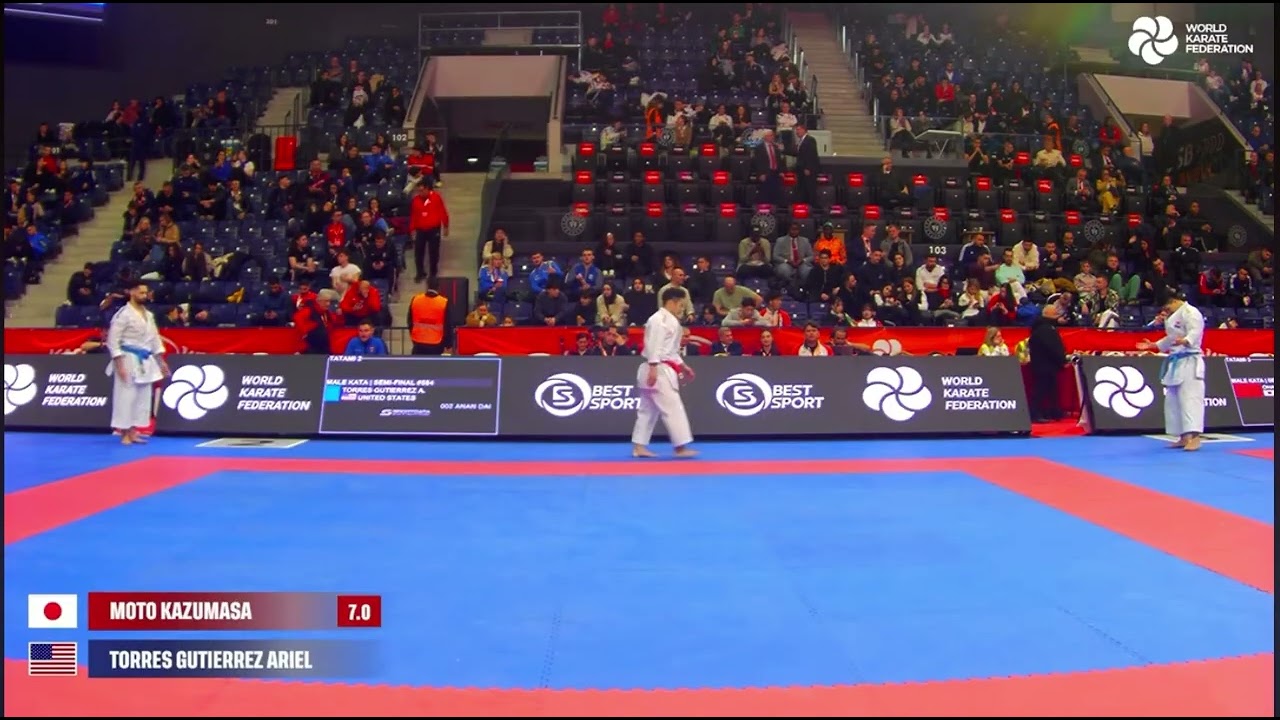 Kazumasa Moto  (Gojushiho sho) VS Torres Ariel 🇺🇸 (Anan Dai) - Male Kata Semi Finals Istanbul 2026