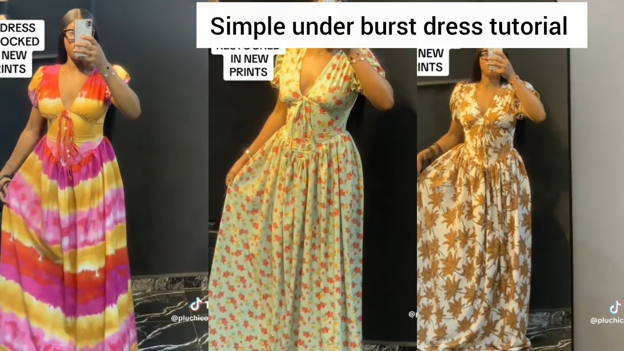 HOW TO CUT A SIMPLE UNDER BURST BASQUE DRESS #viral 
