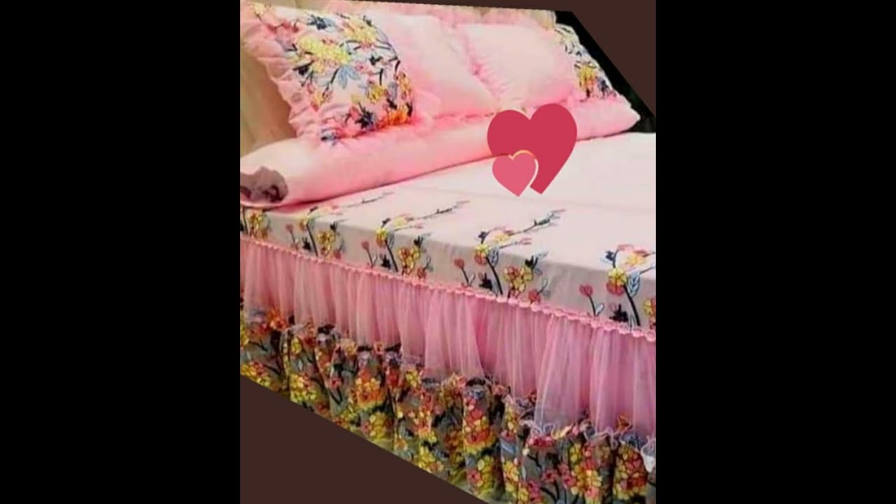 🌹تعالو هنا بسرعه طقم الحكايه ✂️✂️قص طقم التول المطرز لسرير كبير ❤️ لو لسا مبتدئه هتنفذيه لوحدك 💝🌺
