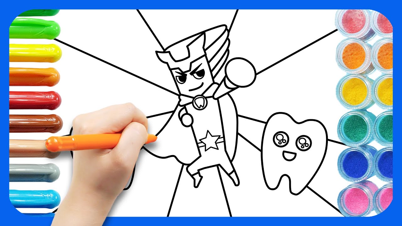 치카치카 칫솔맨 그리기 | 칫솔맨과 충치괴물 물리쳐요! | 어린이그림 | 티디그리기놀이 | 티디키즈★지니키즈