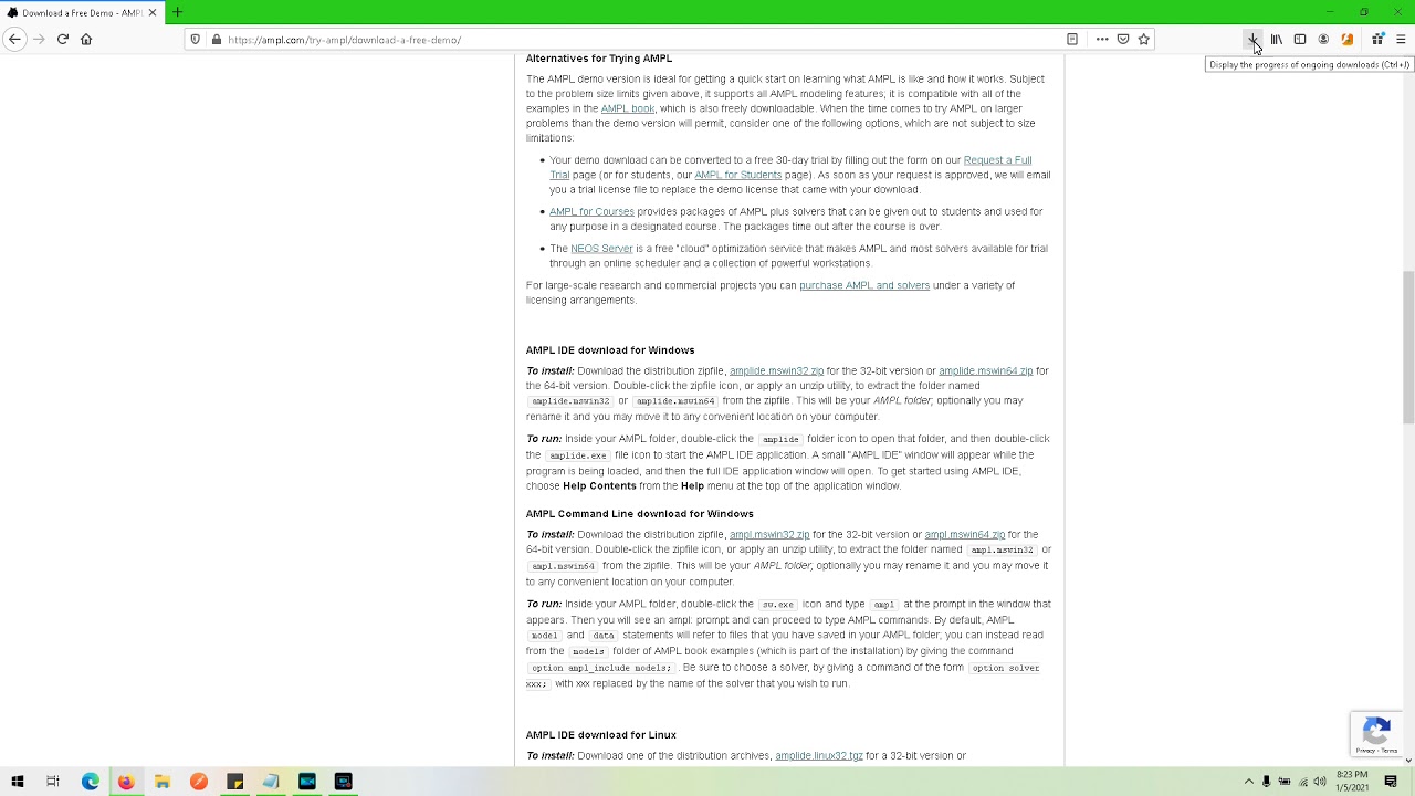 AMPL - Install & Open IDE Software
