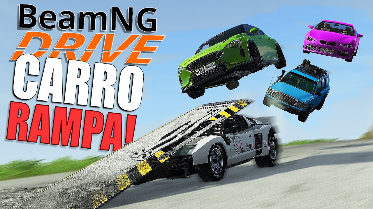 Novo carro rampa Descendo o Morro a 300km por hora Beamng Drive