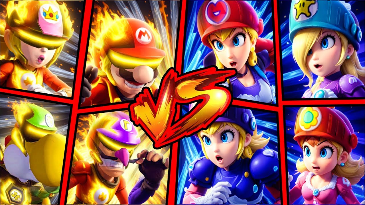 MARIO, PEACH, YOSHI, WALUIGI CUP BATTLES - WINNER  or LOSER - Mario Strikers Battle League