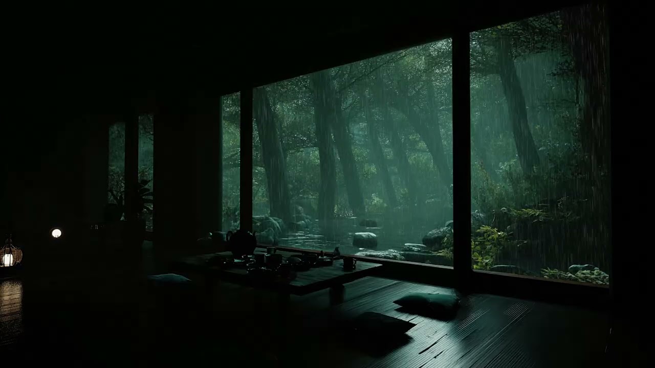 Rain Sounds in a Dark Bedroom | Soothing Night Rain for Calm Sleep, Focus, and Meditation