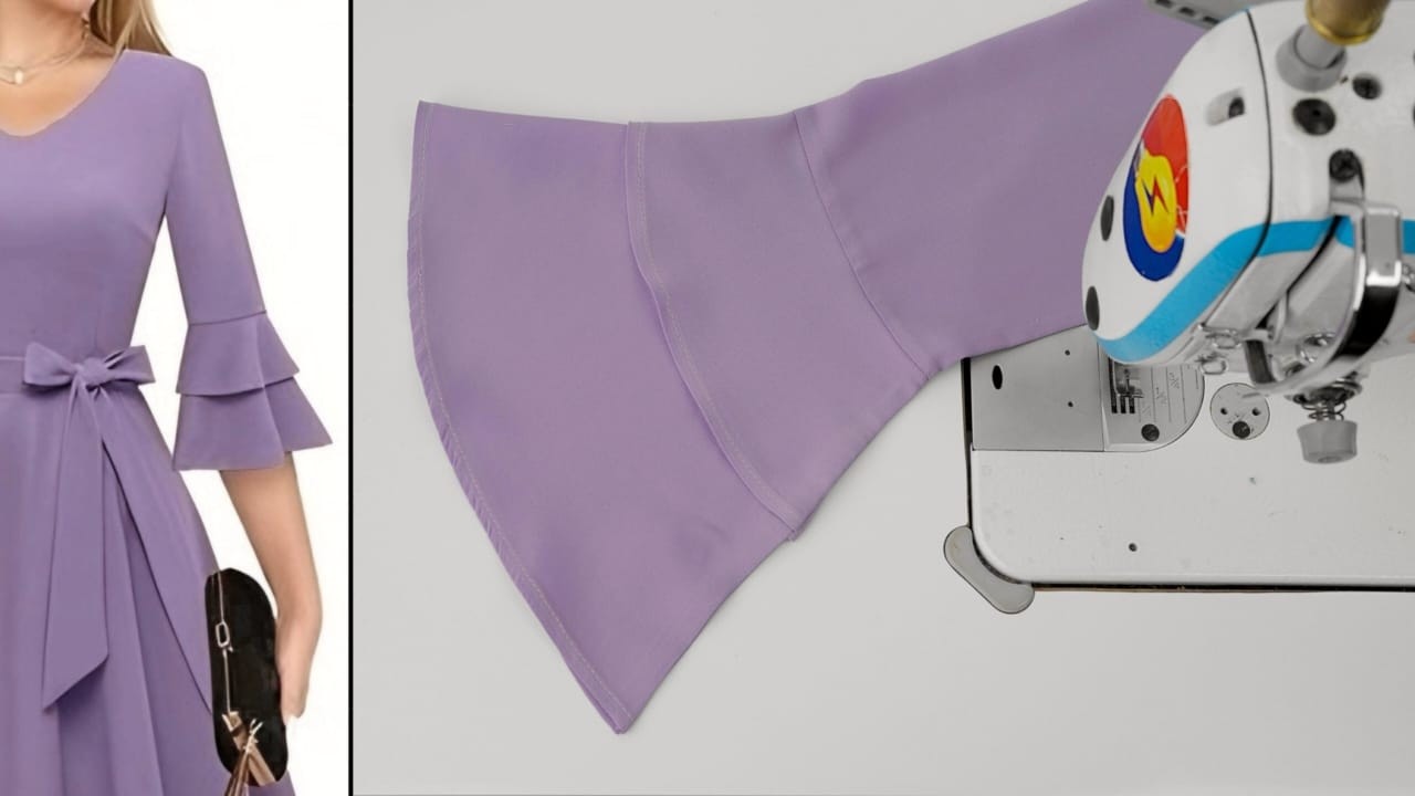 Beautiful bell sleeve design sewing techniques made very easy | Nour Tailor