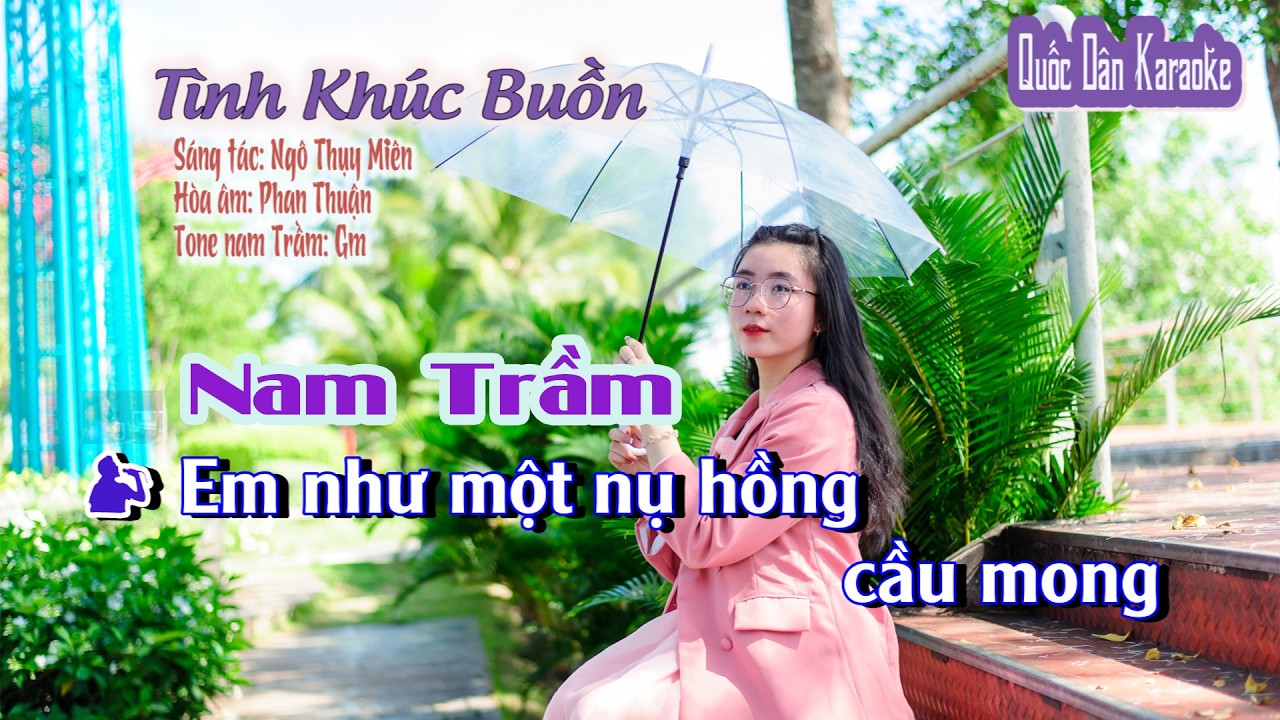Karaoke Tình Khúc Buồn | Rumba | Tone Nam Trầm (Gm,Tp:80) | Quốc Dân Karaoke