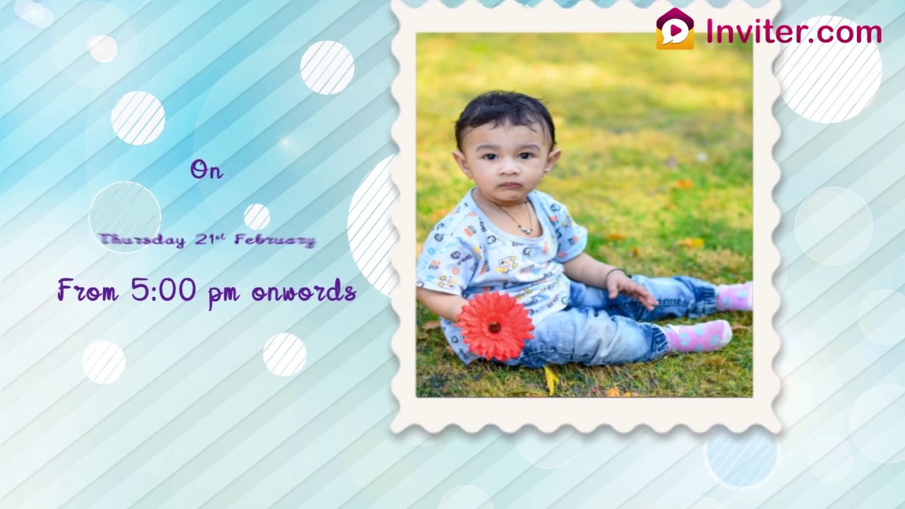 Indian Baby Birthday Whatsapp Video Invitations Online | www.inviter.com