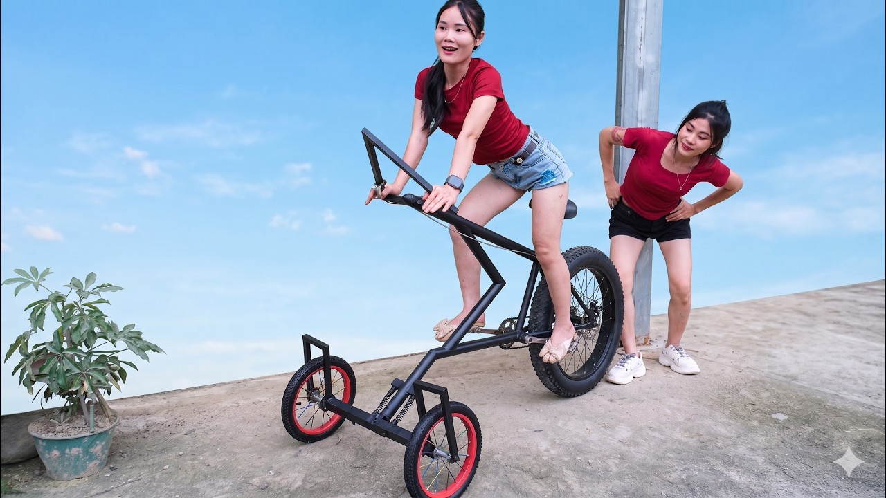  A Girl Built a “Monster” Bicycle by Herself – Everyone Wants One After Seeing It! #diy