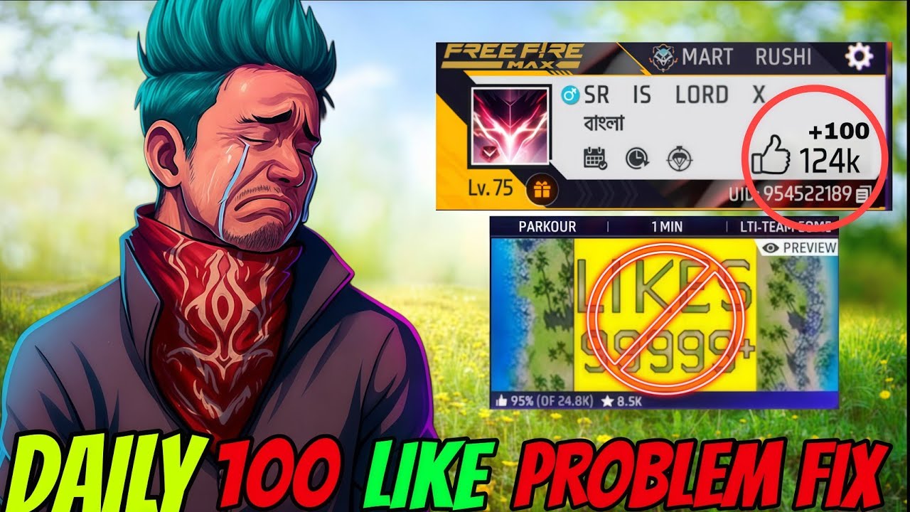 I Tried Free Fire Daily 100 Like Penalty Problem Fix ? SR IS LORD X 2.O  🗿🔥