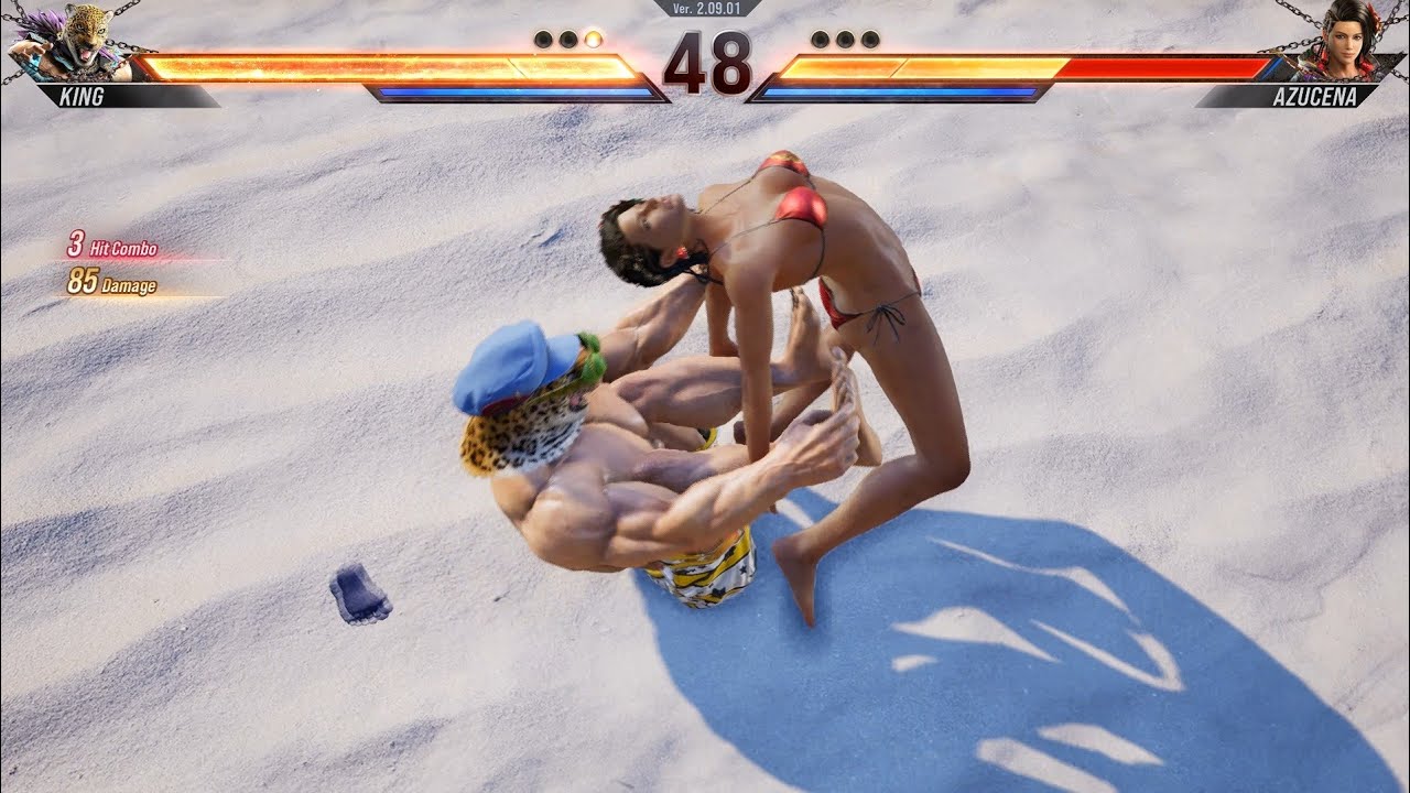 King vs Azucena bikini Crazy Grabs Match tekken8 Ryona 