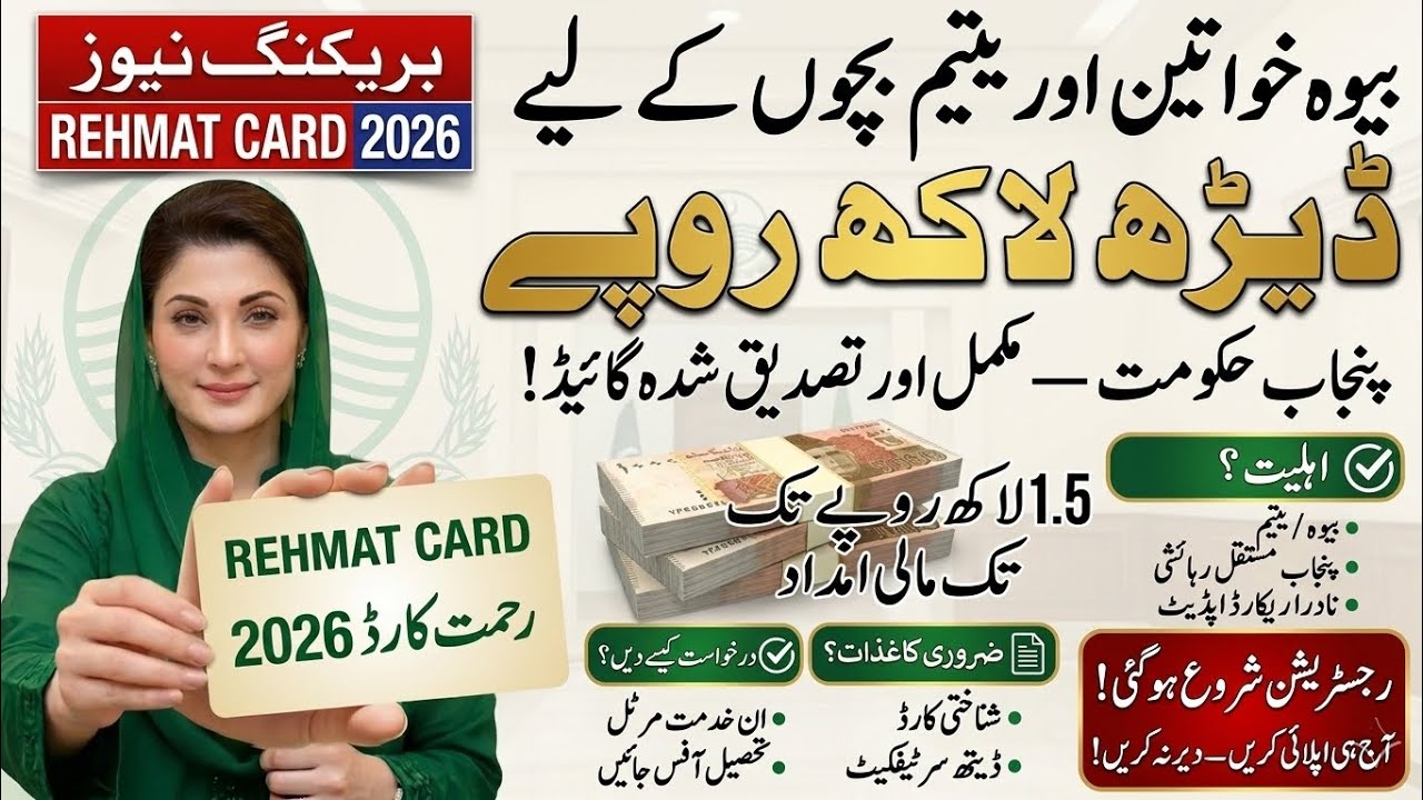 CM Punjab Rehmat Bewa Sahara Card 2026 | Apply Bewa Sahara Card Online 