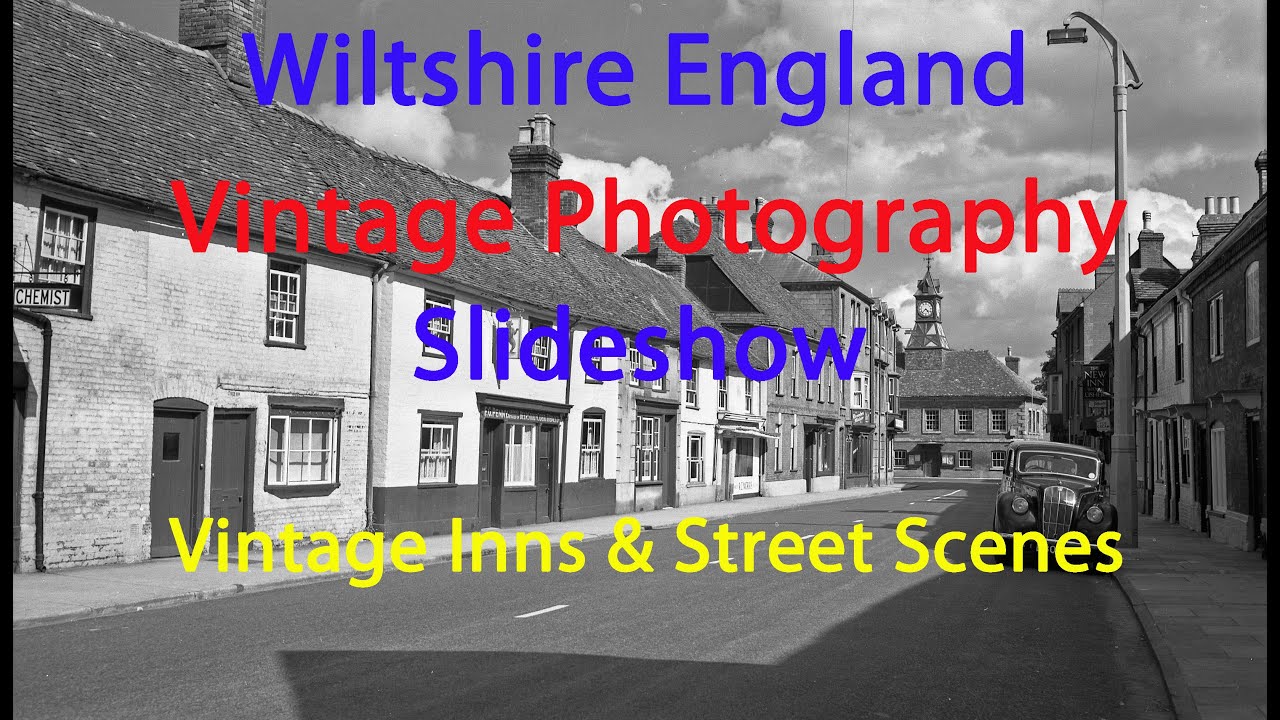 Slideshow Vintage Photography Wiltshire England Old Inns Streets Shops 1950s
