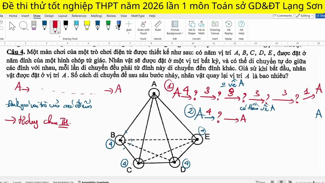 Một màn chơi của một trò chơi điện tử được thiết kế như sau: có năm vị trí A, B, C, D, E, được đặt