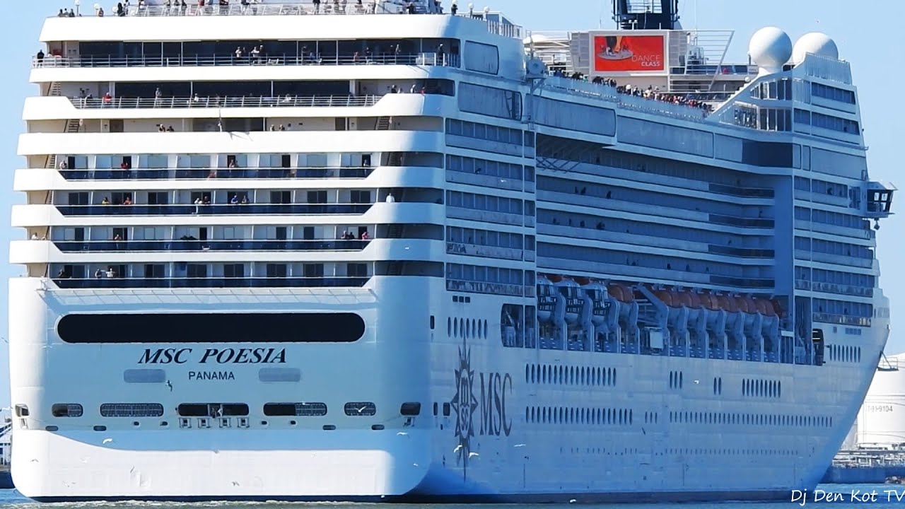 Msc Poesia cruise ship leaving Klaipeda Port