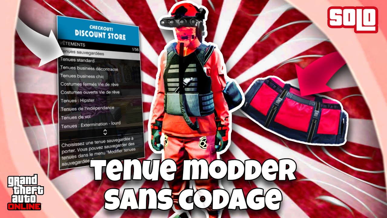 *SANS CODAGE* AVOIR UNE TENUE MODDER ROUGE TRYHARD EN SOLO SUR GTA 5 ONLINE EN 1.68