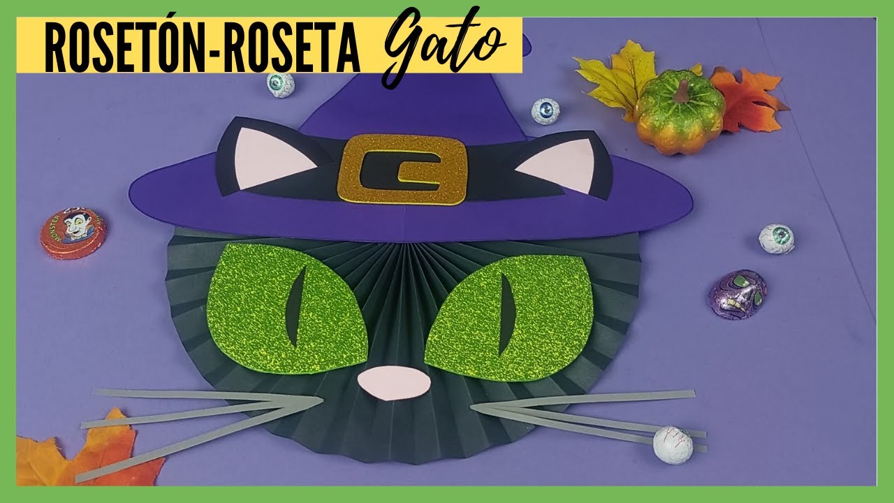 Rosetón-Roseta GATO NEGRO de Halloween