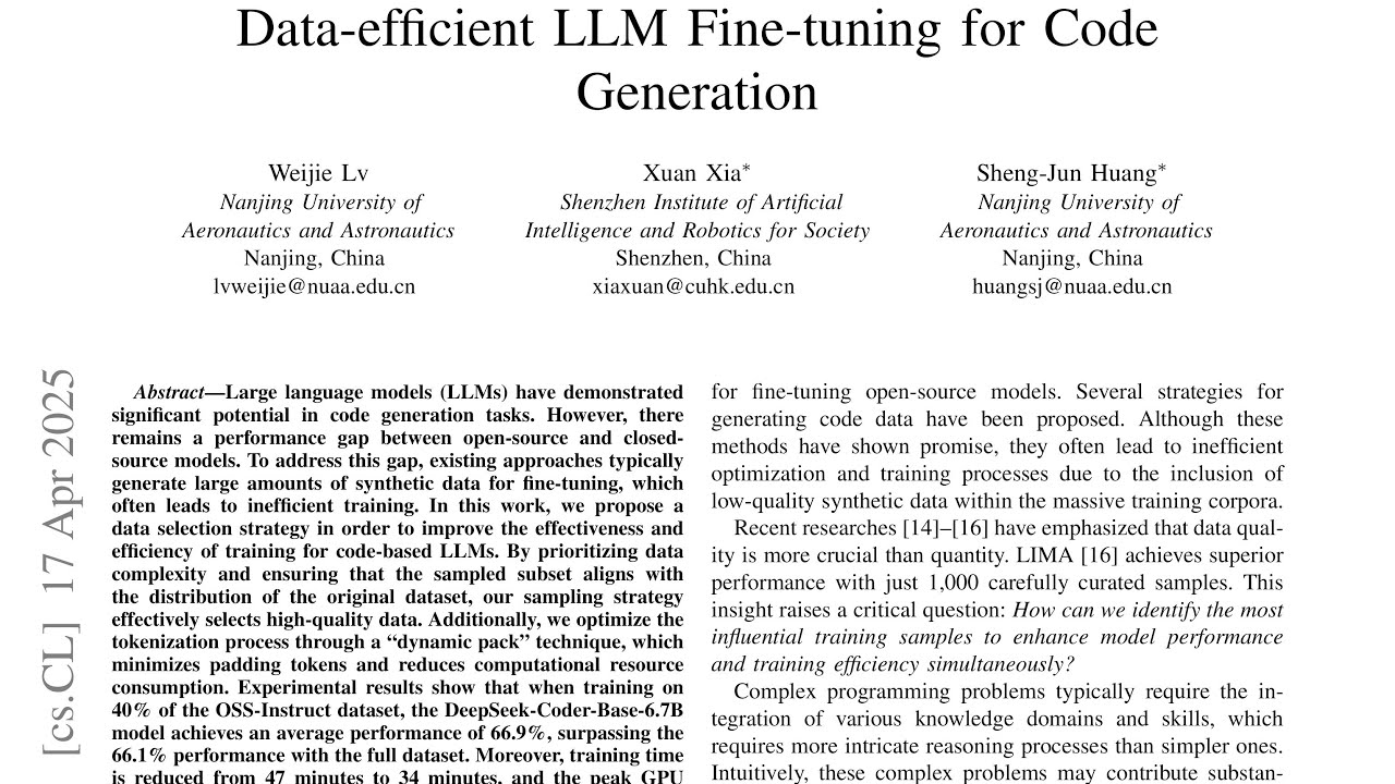 Data-efficient LLM Fine-tuning for Code Generation
