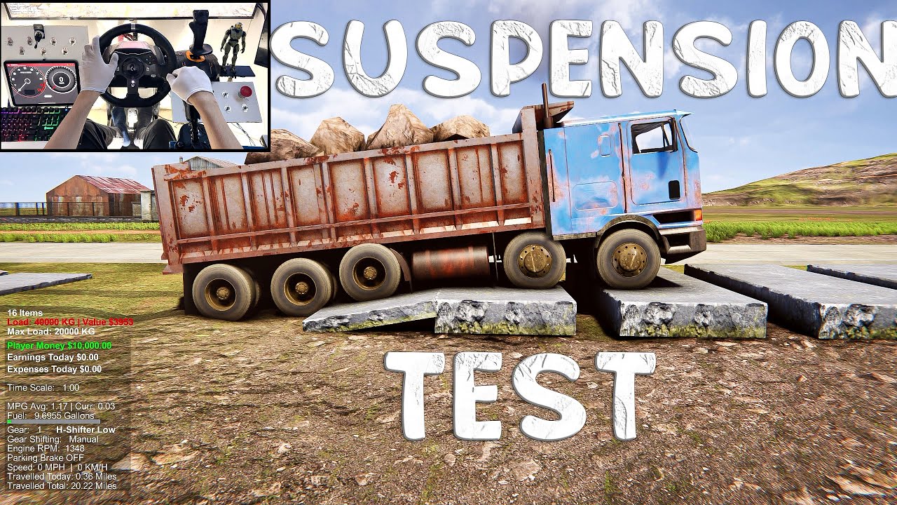 My Truck Game | International 9800 8x8 in Suspension Test With 40 Tons| Logitech g920 relaxing drive