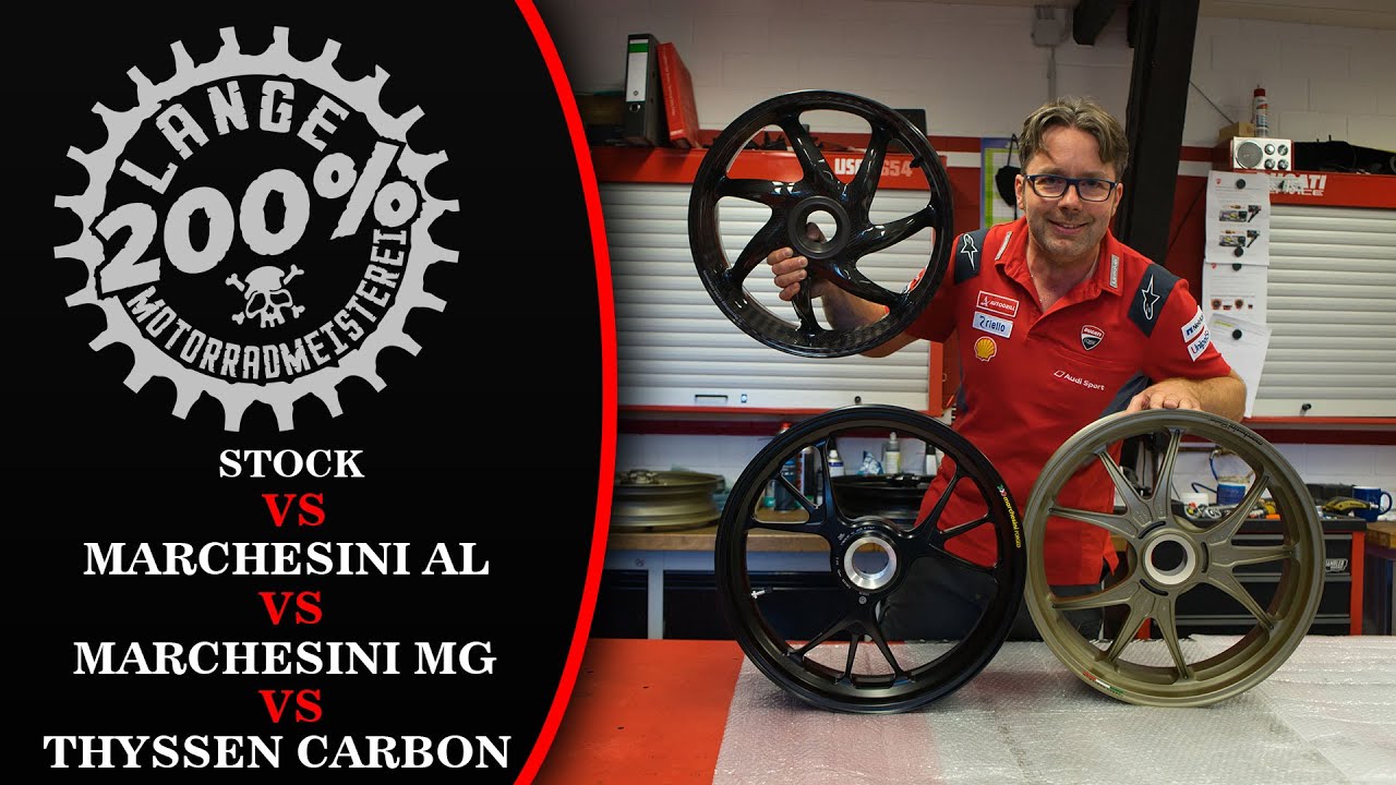 Thyssen Carbon Felgen Ducati Panigale V4, Panigale V2, Streetfighter V4 Vergleich Marchesini AL + Mg