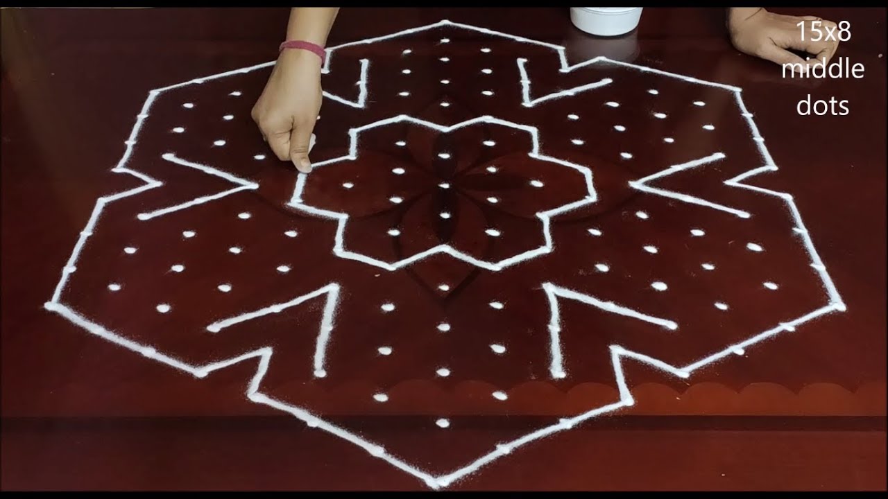 Dot Rangoli: 15 to 8 रंगोलियां | रंगोली बनाना सिखाओ | रंगोली की आरती || टिपक्याची रांगोळी || T.M.