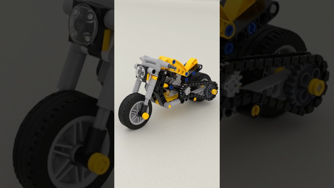 LEGO Technic 42225 Yellow Motorcycle Satisfying Speed Build #lego #legotechnic