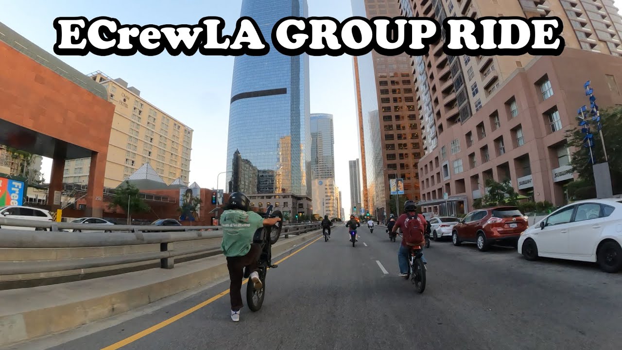ECrewLA Sunset GROUP RIDE | DTLA | Part 1