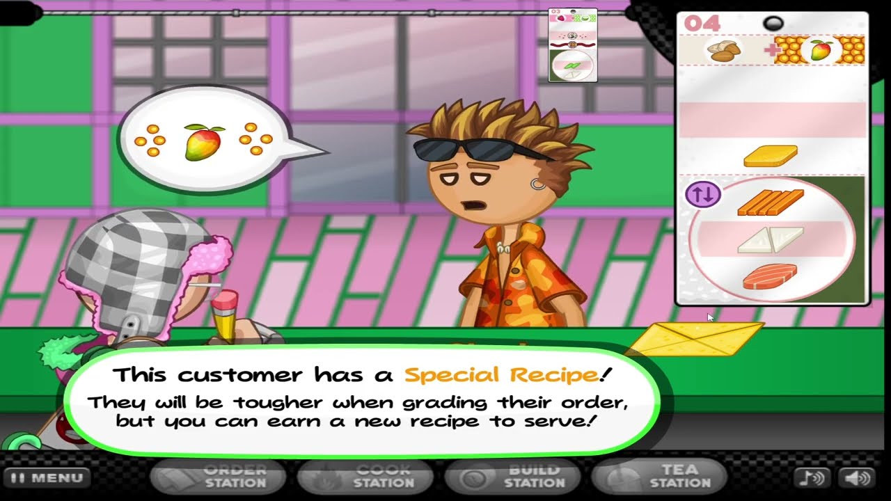 Playing Papa's Sushiria (...'hacked' :D)