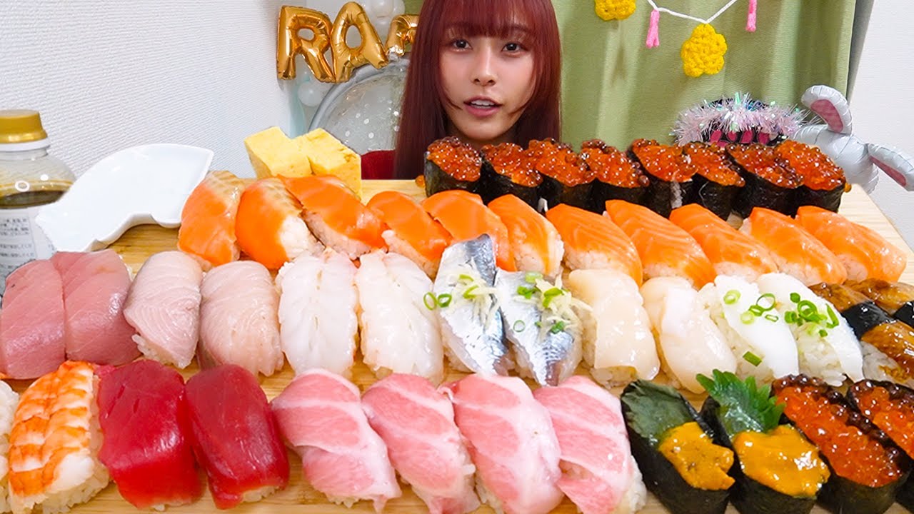 【大食い】新年最初は大好きなお寿司をいっぱい食べるよ🍣🍣🍣