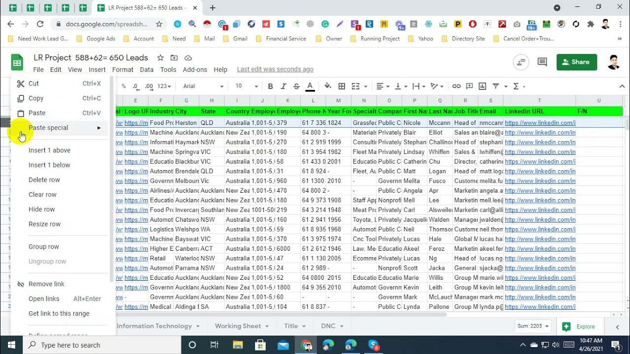 LR Project  588+62= 650 Leads