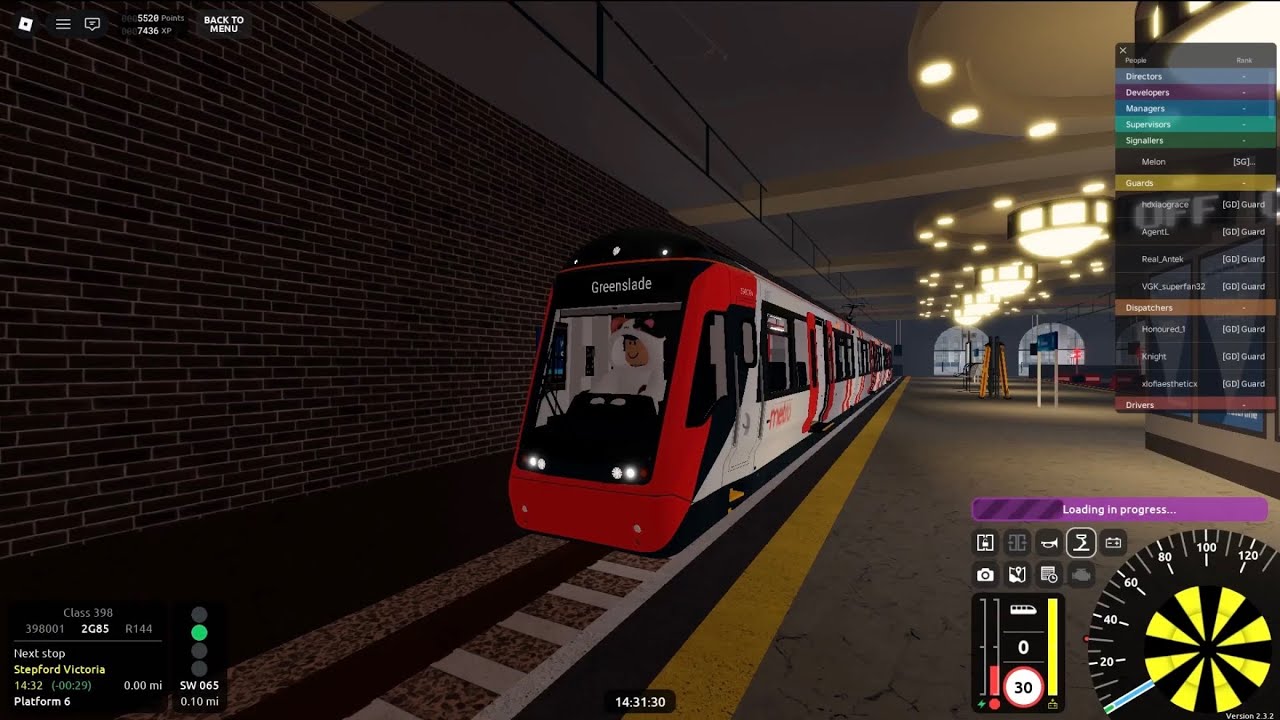 【SCR v2.3.2 Metro Tram Train】SCR R144 Stepford Victoria → Greenslade (Class 398/0) Roblox