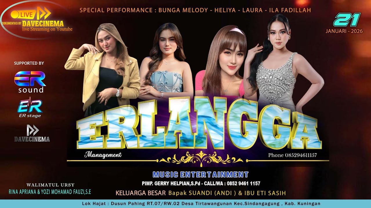 LIVE ERLANGGA MANAGEMENT - PERNIKAHAN RINA & YOZI - TIRTAWANGUNAN 21 JAN 2026