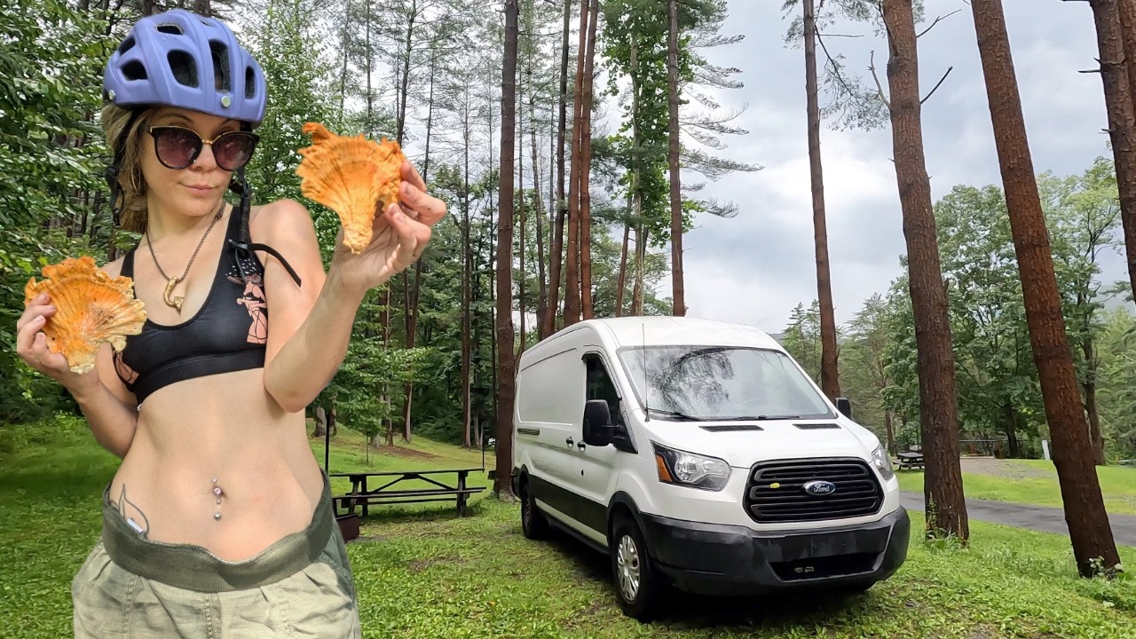Biking & Foraging: Cooking Chicken of the Woods on Pine Creek Rail Trail