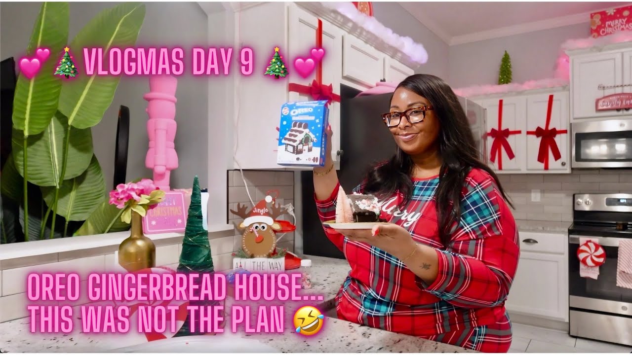 🎄💕Влогмас, день 9 💕🎄Я попыталась сделать пряничный домик с печеньем Oreo… 😂🍪 | Рождественский хао...
