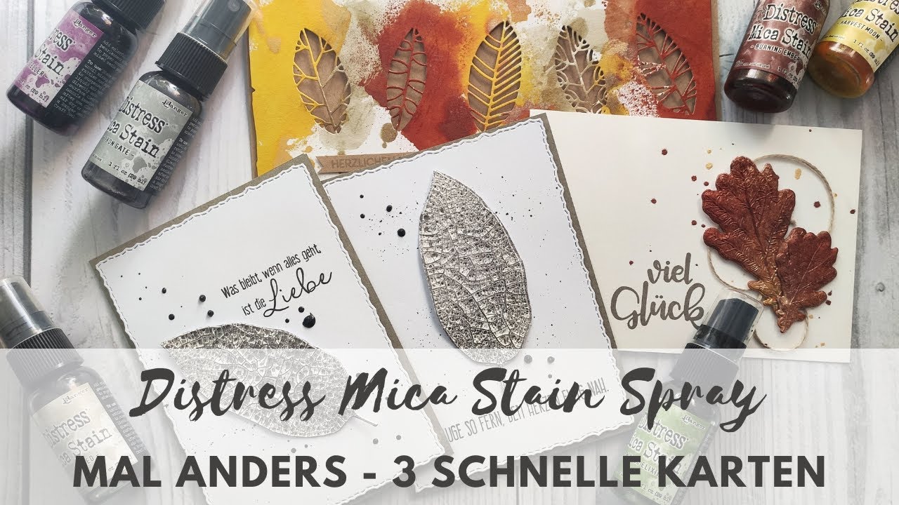Distress Mica Stain Spray | Bastelspielerei | 3 schnelle Karten mit Metallic-Spray