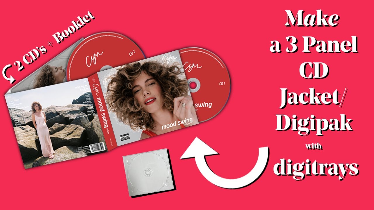 DIY how to make a 3 panel cd jacket/digipak with digitrays - easy to do (2 cds + booklet)