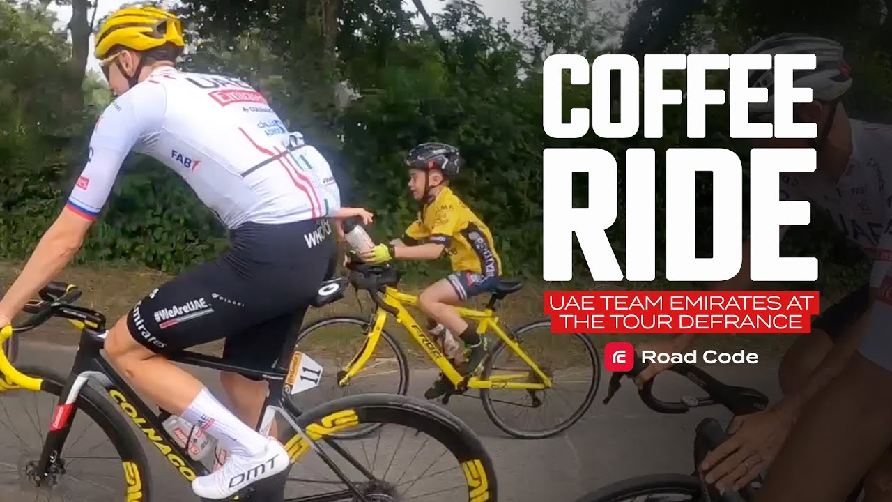 Tour de France coffee ride with Tadej Pogacar and UAE Team Emirates