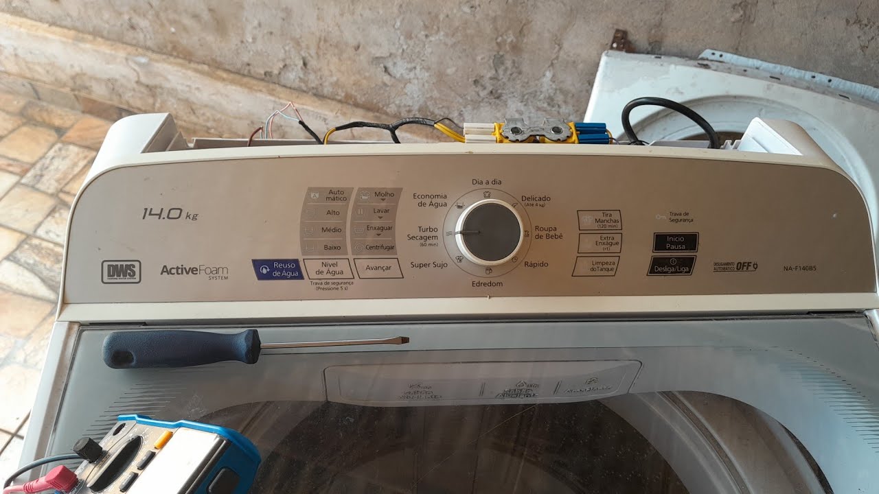 Principais erros da lavadora panasonic 14/16 kg modelo NA-F140B5 e NA-F160B5