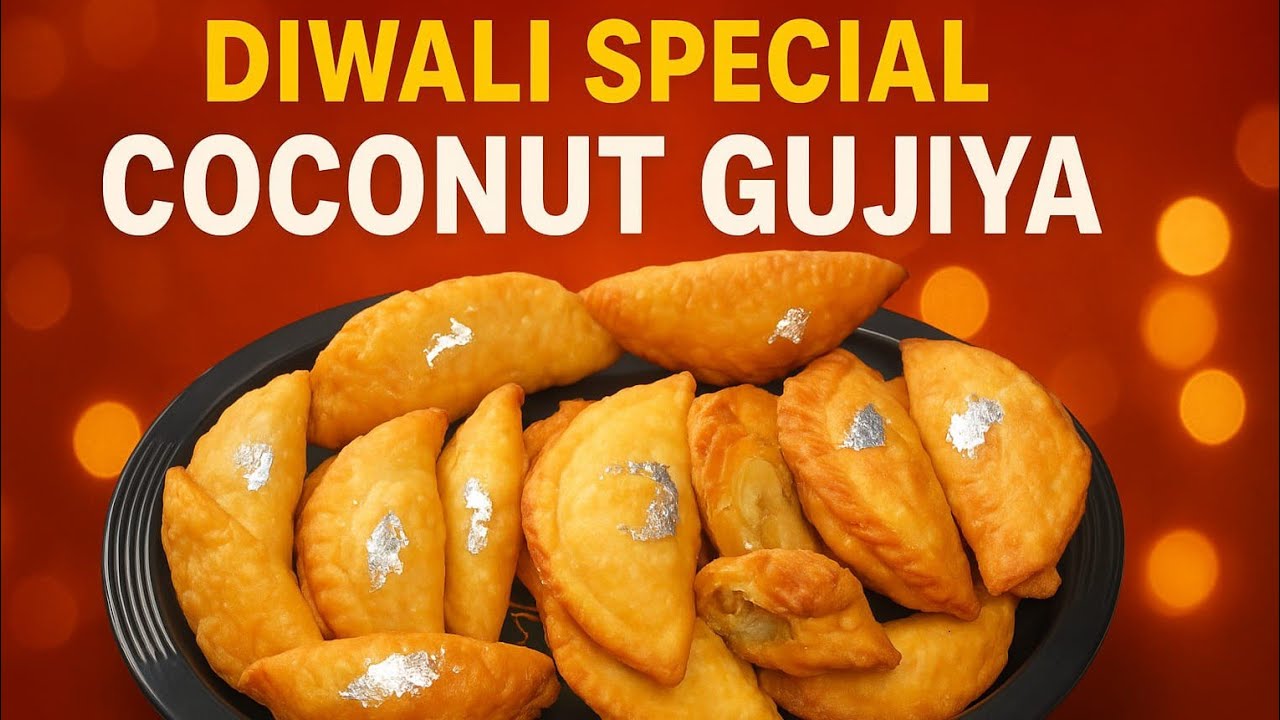  🪔 Diwali Special Nariyal Gujiya | Coconut Samosa Recipe | Crispy & Sweet Homemade snacks must try!