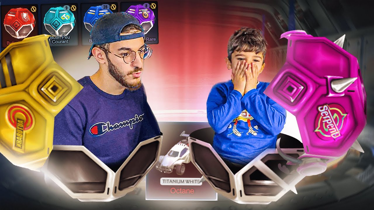 MON PETIT FRERE OUVRE 80 BOITES TRADE UP A UN ABONNE SUR ROCKET LEAGUE !