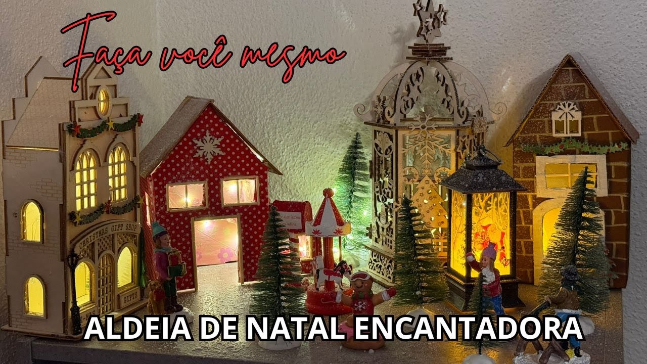 NATAL!🎄🎄🎄 USEI CAIXAS DE LEITE E DE SAPATOS E FIZ CASINHAS P/ALDEIA DE NATAL/DIY