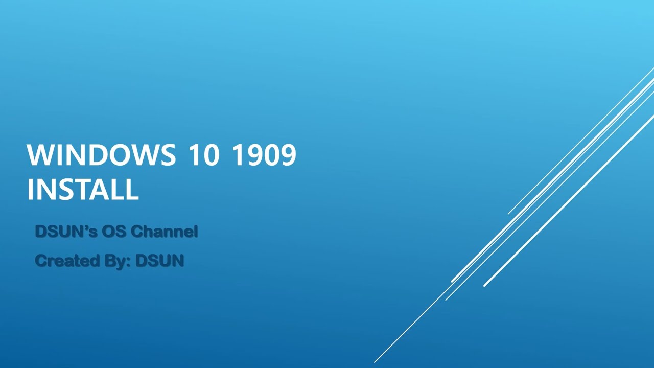 Down load Windows.ISO and Windows 10 1909 Install