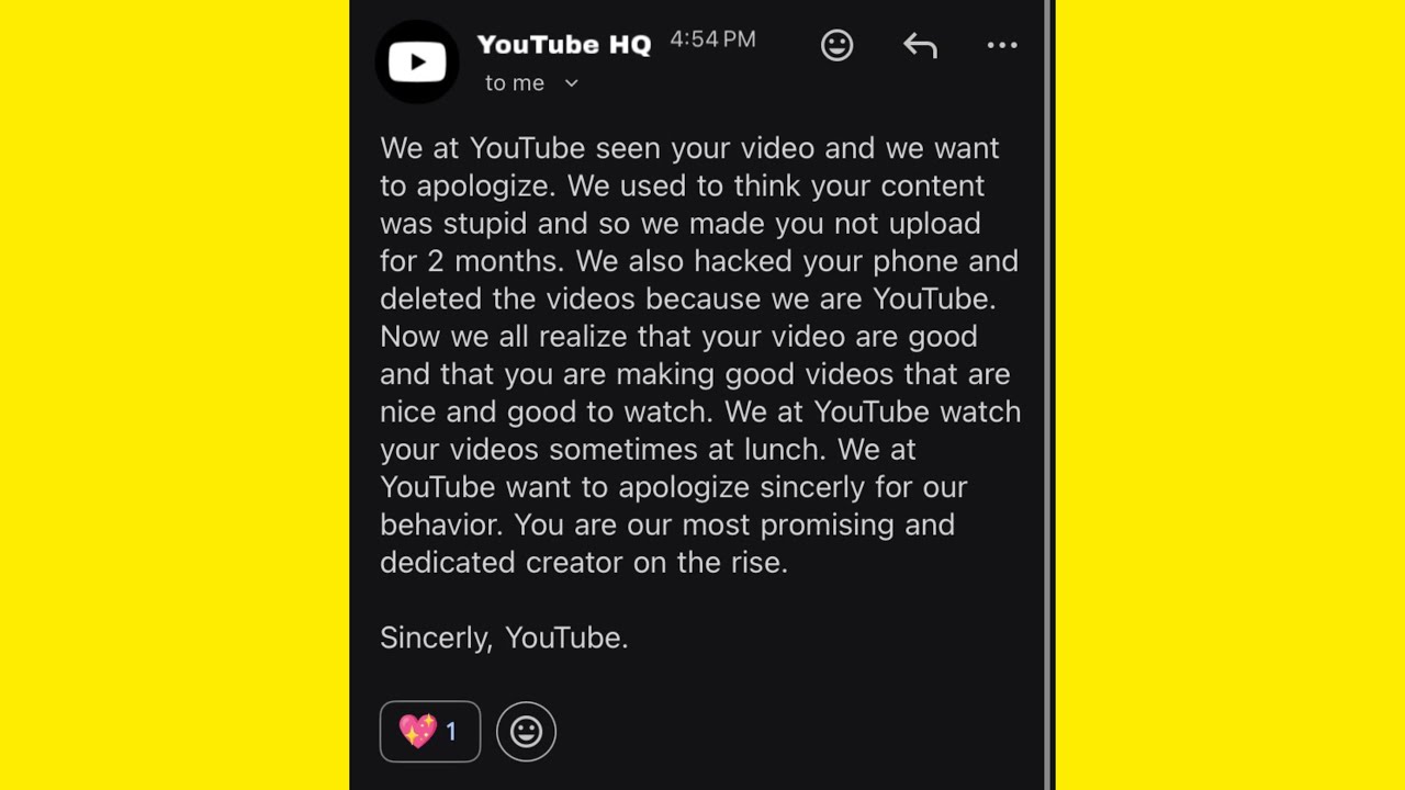 YouTube backed down and I’m back 