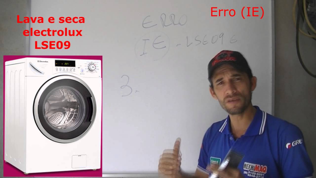 🔴Código de erro (IE) lava e seca electrolux LSE09