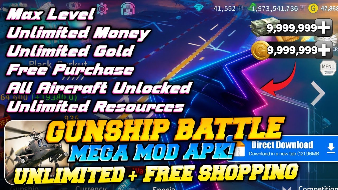 Gunship Battle: helicopter 3D Hack/Mod Apk 2026 [VIP Unlimited Gold and Money All Gunship Unlocked]