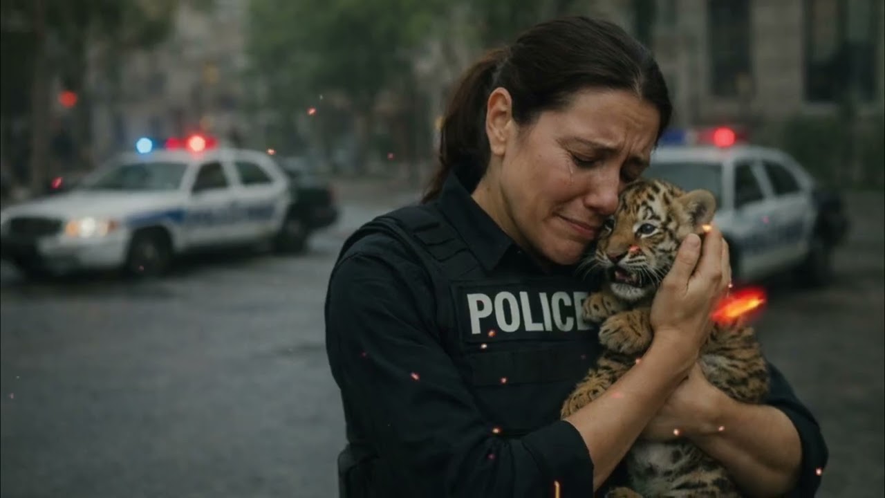 La polizia trova un cucciolo di tigre piangente – sceglie un’agente come mamma